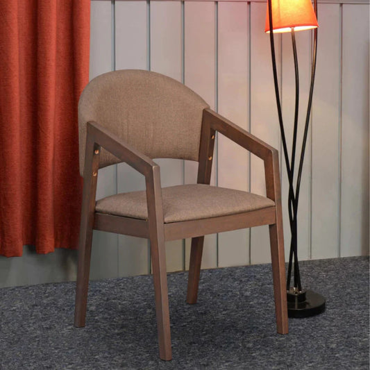 Carlson Solid Wood Arm Dining Chair with D-Decor Upholstery