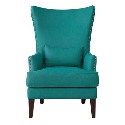 Modern Wingback Accent Chair with Kidney Pillow