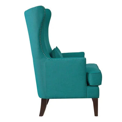 Modern Wingback Accent Chair with Kidney Pillow