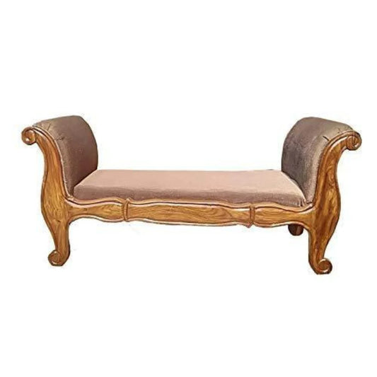 Handcrafted Sheesham Wooden Settee with Teak Finish