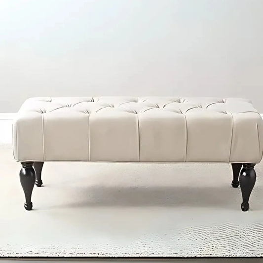 Safavieh Mercer Collection Rupert Tufted Bench in Taupe Linen