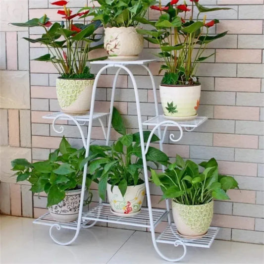 6-Tier Metal Plant Stand for Indoor and Outdoor Use