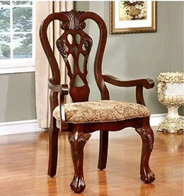 Handcrafted Teak Wood Royal Chair with Intricate Carvings