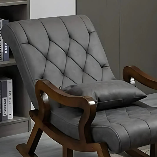 Wooden Rocking Chair with Footrest