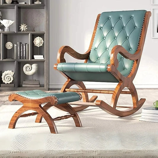 Eleanor Luxury Cushioned Rocking Chair with Ottoman