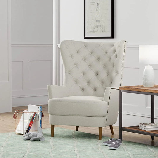 Stone & Beam Hansberry Wingback Accent Chair with Tufted Upholstery