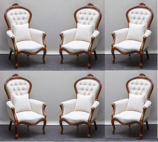 Handcrafted Sheesham Wood Armchairs with Cushioned Comfort