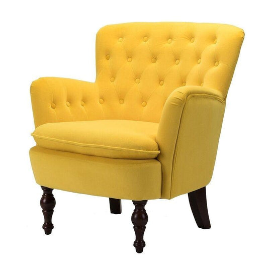 Wide Tufted Velvet Armchair with Recessed Arms