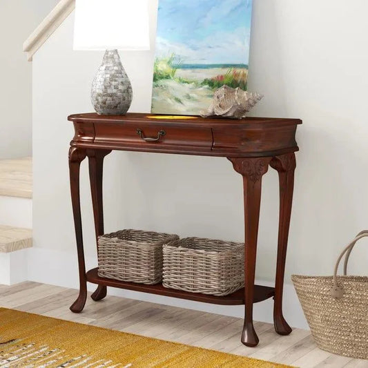 Paullina Wooden Console Table with Drawer and Shelf