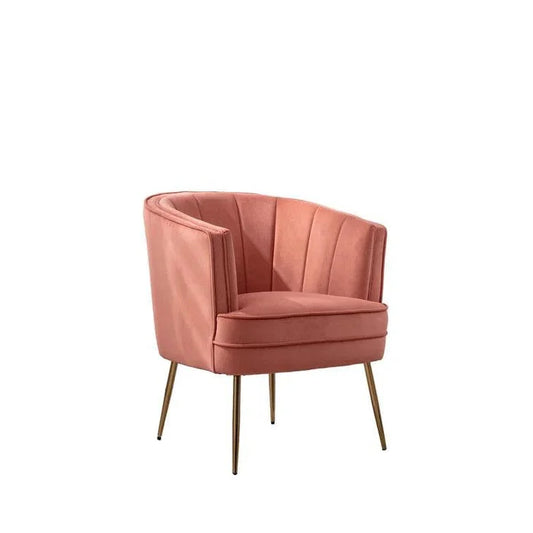 Shona Velvet Barrel Chair with Metal Legs