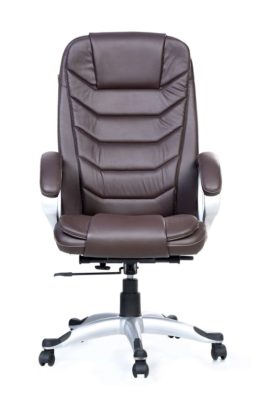 Premium High Back Executive Chair in Brown Leatherette