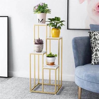 4-Tier Square Pot Stand for Living Room