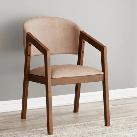 Carlson Solid Wood Arm Dining Chair with D-Decor Upholstery