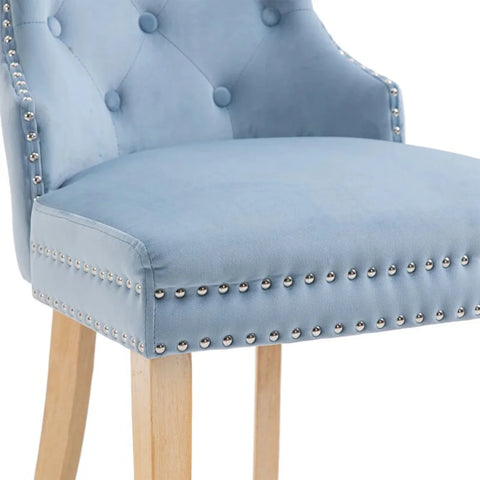 Wallick Tufted Velvet Dining Chairs with Nailhead Trim (Set of 2)