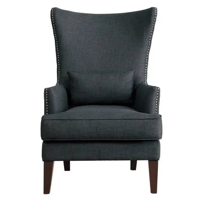 Modern Wingback Accent Chair with Kidney Pillow