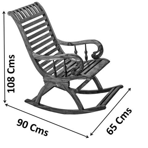Classic Handcrafted Rocking Chair with Sculpted Armrests