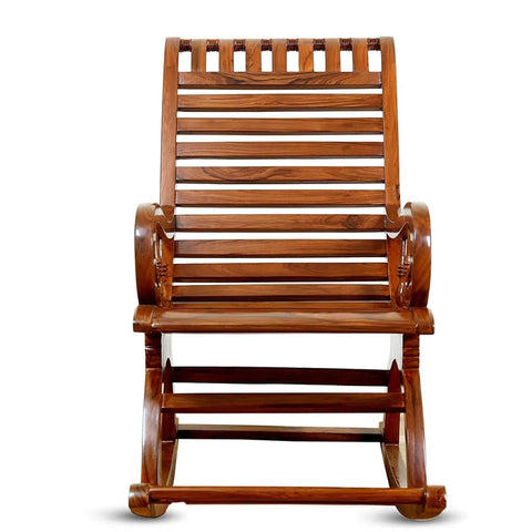 Classic Handcrafted Rocking Chair with Sculpted Armrests