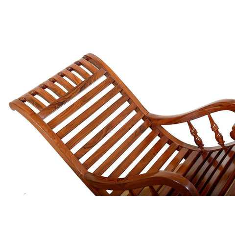Classic Handcrafted Rocking Chair with Sculpted Armrests