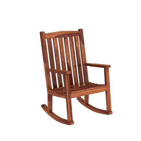 Nobel Honey-Finish Rocking Chair with High Back and Armrests