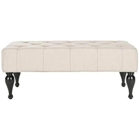 Safavieh Mercer Collection Rupert Tufted Bench in Taupe Linen