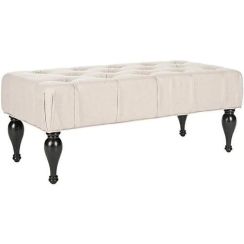 Safavieh Mercer Collection Rupert Tufted Bench in Taupe Linen