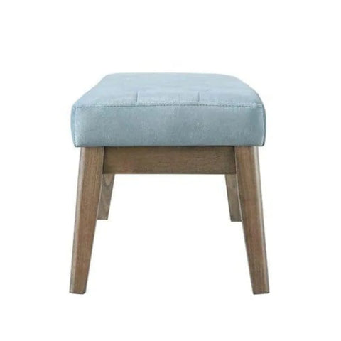 Seaglass Velvet Upholstered Tufted Bench with Solid Wood Legs