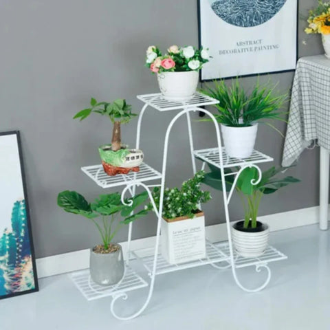 6-Tier Metal Plant Stand for Indoor and Outdoor Use