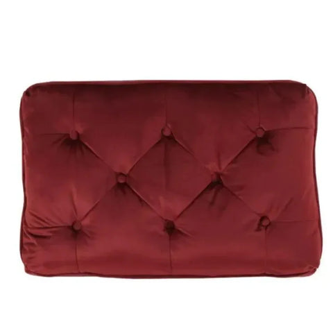 Victorian-Inspired Velvet Tufted Ottoman with Pillowtop Cushion