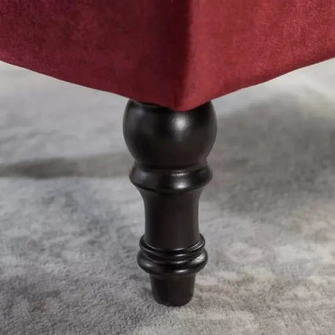 Victorian-Inspired Velvet Tufted Ottoman with Pillowtop Cushion