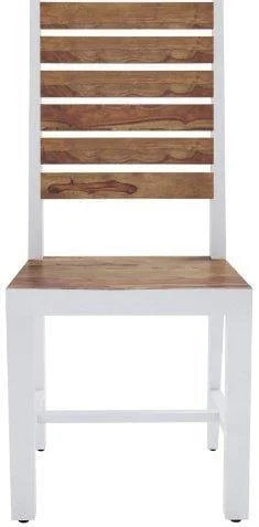 Modern Sheesham/Mango Wood Dining Chairs in Brown & White Finish – Set of 2
