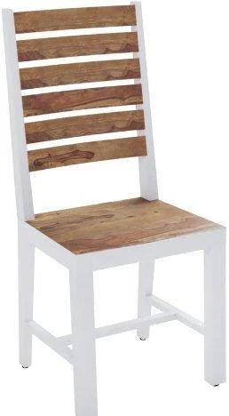 Modern Sheesham/Mango Wood Dining Chairs in Brown & White Finish – Set of 2