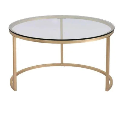 Nordic Glass-Top Nesting Coffee Table Set of 2