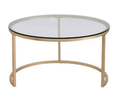 Nordic Glass-Top Nesting Coffee Table Set of 2