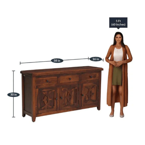 Beautiful Sheesham Wood Console Table with Drawers