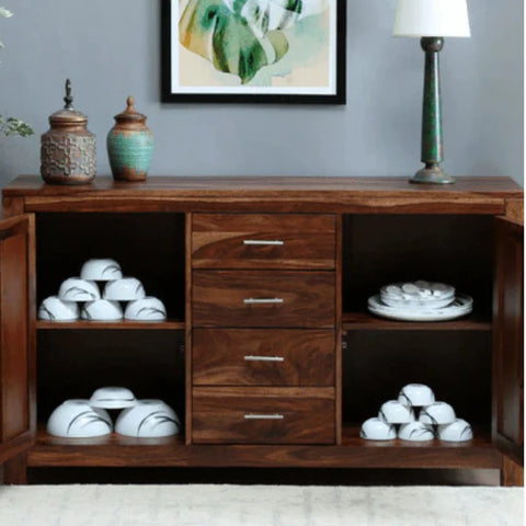 Sheesham Wood Console Table with Drawers