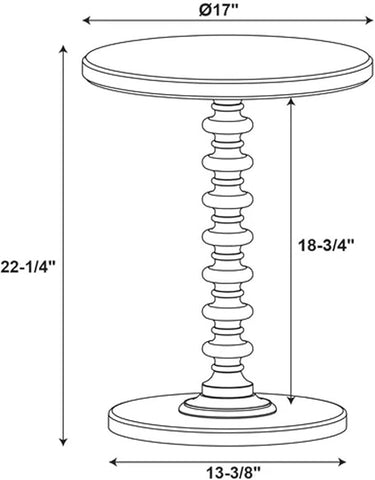 Elegant Brown Wooden Round Side Table with Pedestal Base