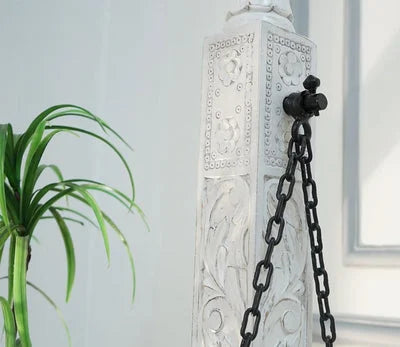 Crate White Finish Swing Chair with Intricate Carvings