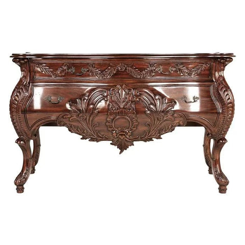 Hand-Carved Mahogany Console Table with Intricate Detailing