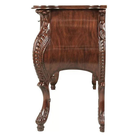 Hand-Carved Mahogany Console Table with Intricate Detailing
