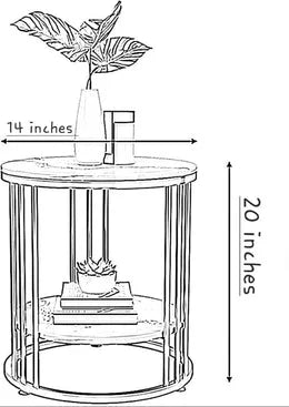 Lynton Two-Tier Sofa Side Table for Living Room