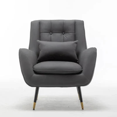 Dowdle Velvet Accent Lounge Chair with Gold-Tipped Legs