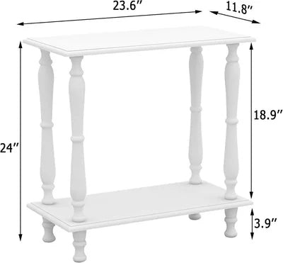 Vintage French Style 2-Tier Side Table for Living Room & Bedroom