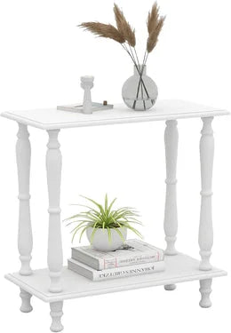 Vintage French Style 2-Tier Side Table for Living Room & Bedroom