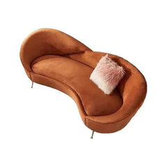 Modern Velvet Curved Sofa with Round Arms