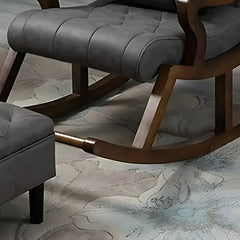 Wooden Rocking Chair with Footrest