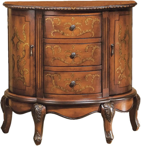 Lucchesi Serpentine Wooden Console Table with Faux Inlaid Hand-Painting