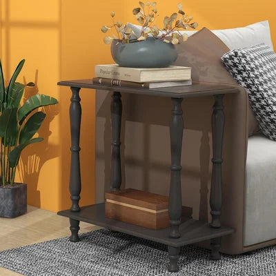 Vintage French Style 2-Tier Side Table for Living Room & Bedroom