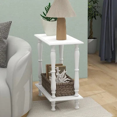 Vintage French Style 2-Tier Side Table for Living Room & Bedroom