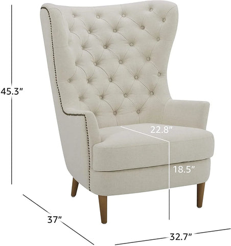 Stone & Beam Hansberry Wingback Accent Chair with Tufted Upholstery