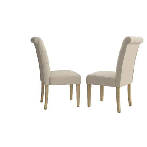 Habit Solid Wood Tufted Parsons Dining Chair Set (Set of 2)